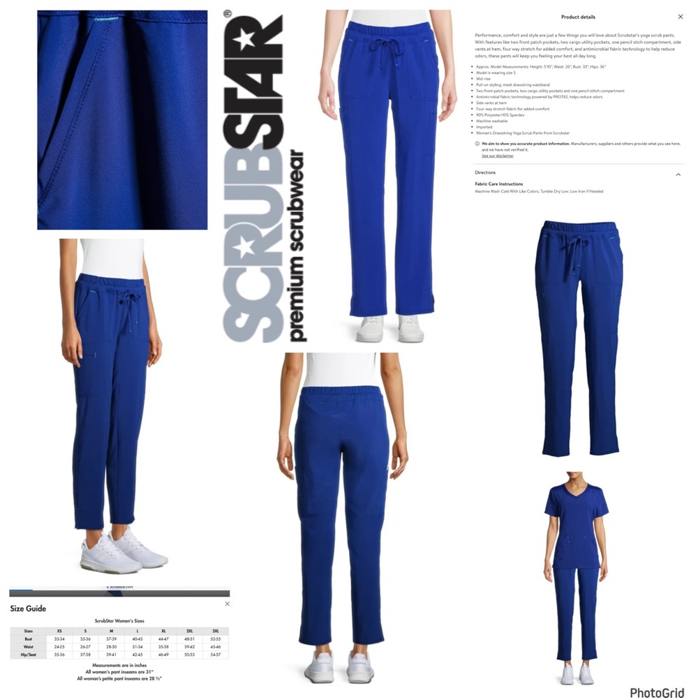 🌟🌟🌟ScrubStar 3X plus size blue scrub pants DEFECTS